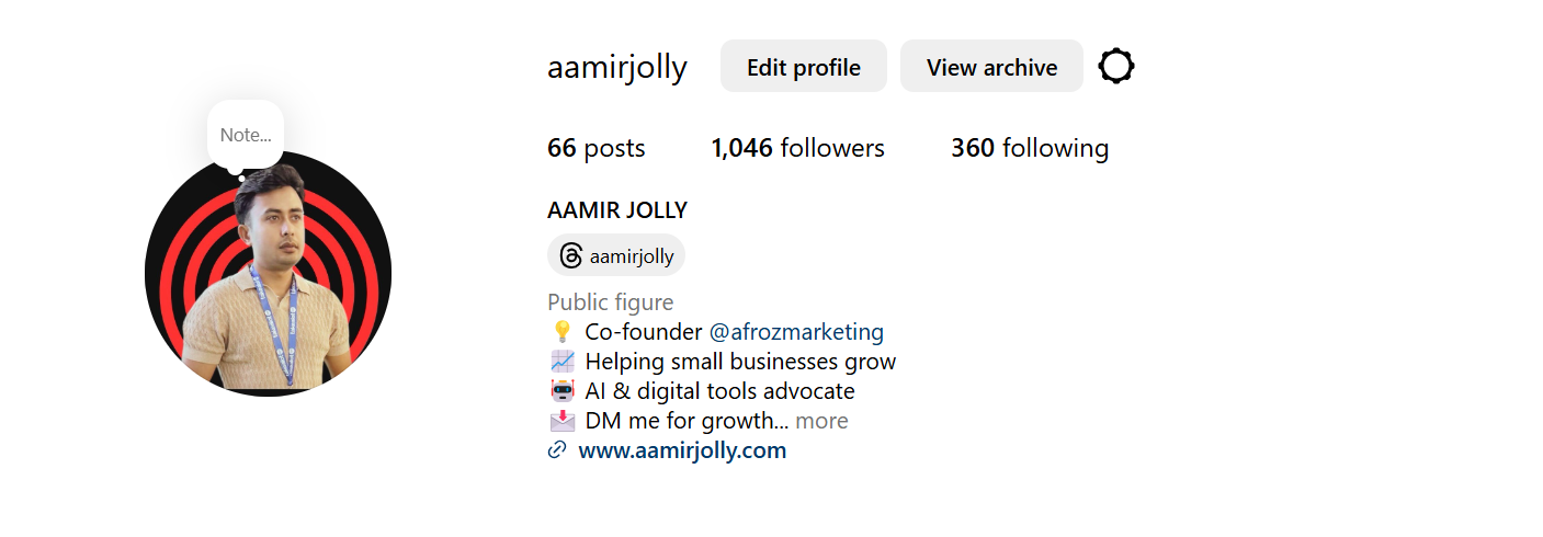 Digital marketing professional Aamir Jollys profile